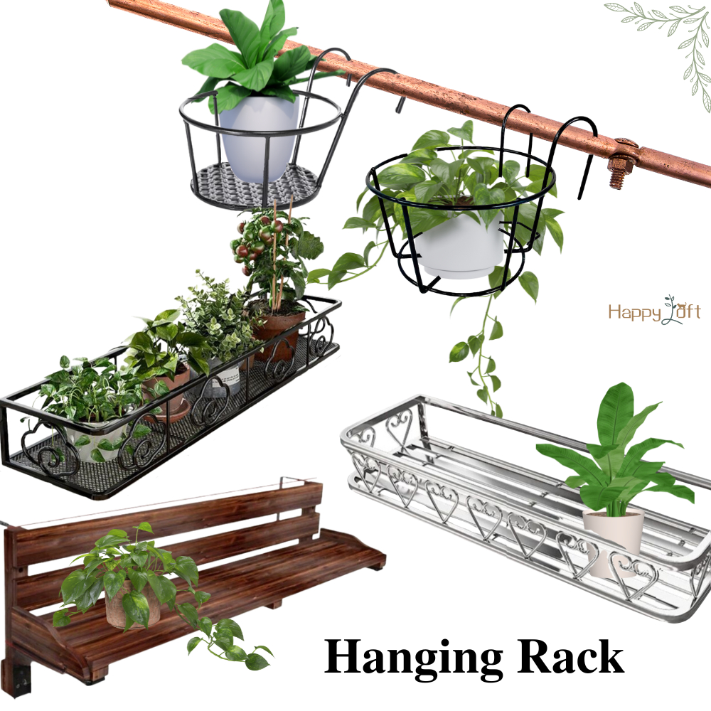 [SG SELLER]Adjustable Hanging Rack Balcony Railing Flower Rack ...