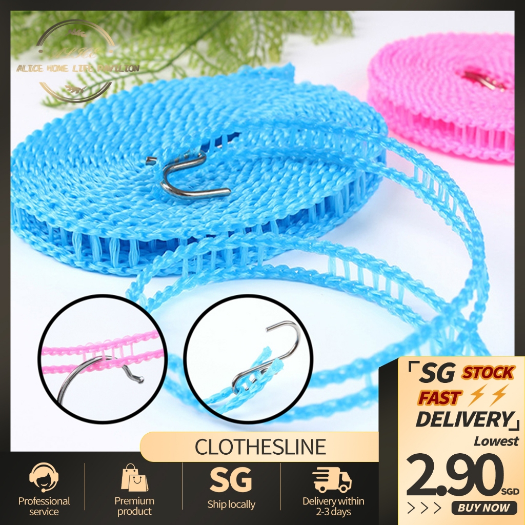 SG Delivery Windproof Washing Clothes Line Laundry Travel Washing ...