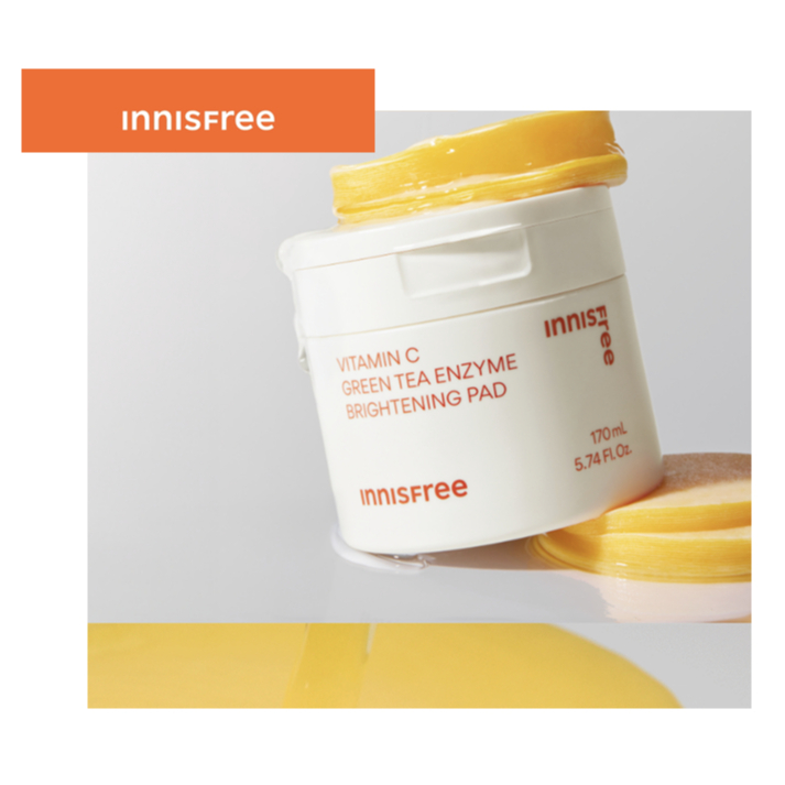 [INNISFREE] Vitamin C (VITA-C) Green Tea Enzyme Brightening Pad 170ml ...