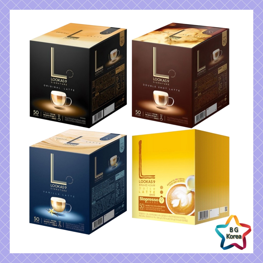 LOOKAS9 Signature Latte 50 Sticks - Original, Double Shot, Vanilla ...