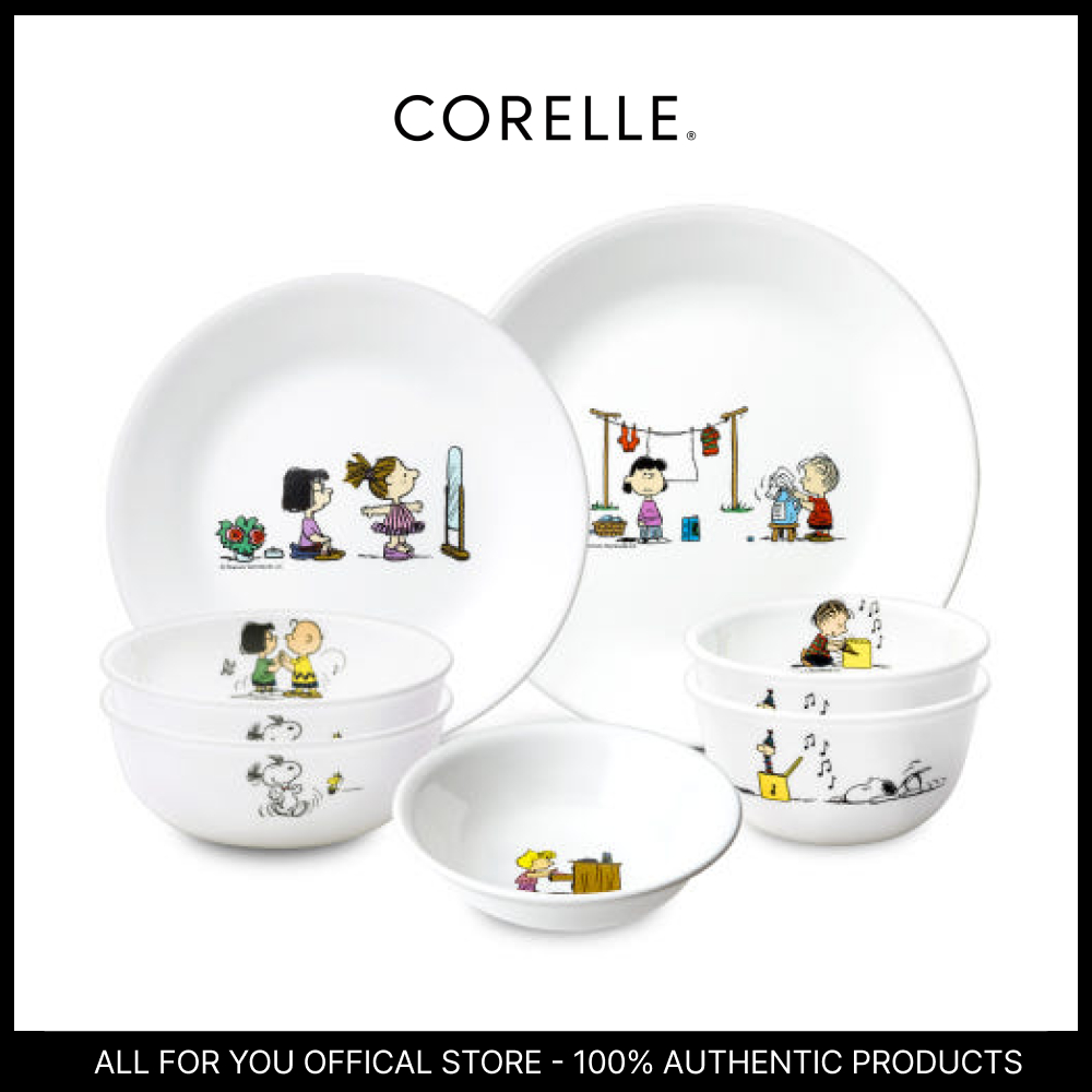 Corelle Snoopy The Home Dinnerware Set / Round Plate / Soup Bowl / Rice ...
