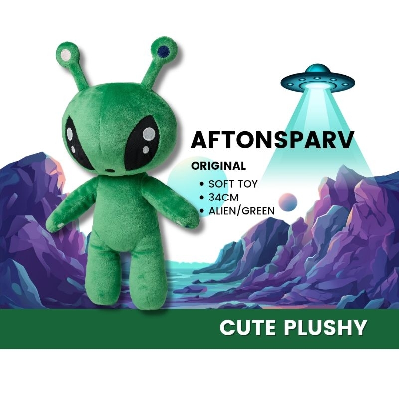 Original IKEA AFTONSPARV Soft toy, alien/green, 34 cm Cute Gift 🎁 ...