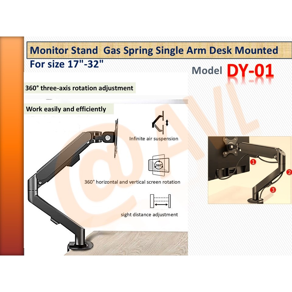 AD Single Monitor Arm For 13-32 Inch Screens For 56% Off - View #9