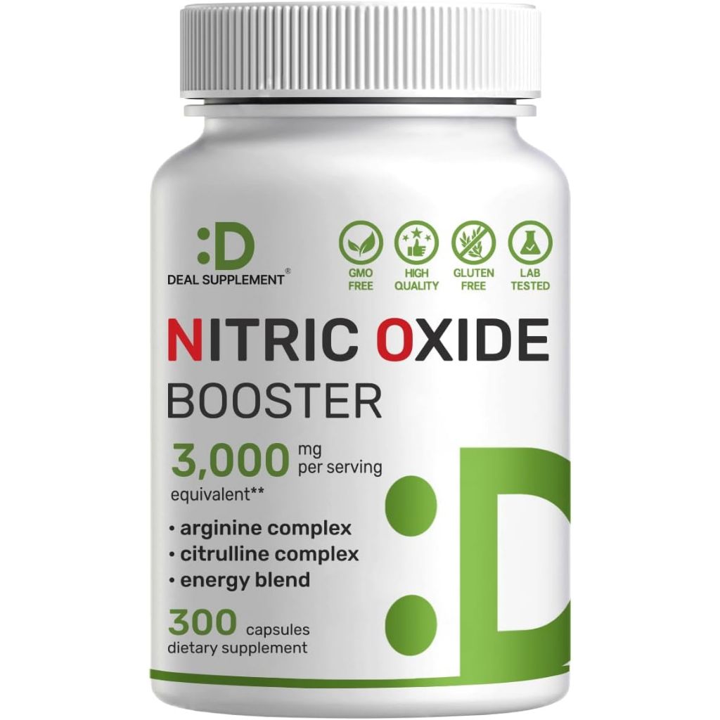 Nitric Oxide Booster 3000mg Serving 300 Capsules 12 in 1 Nitric Oxide ...