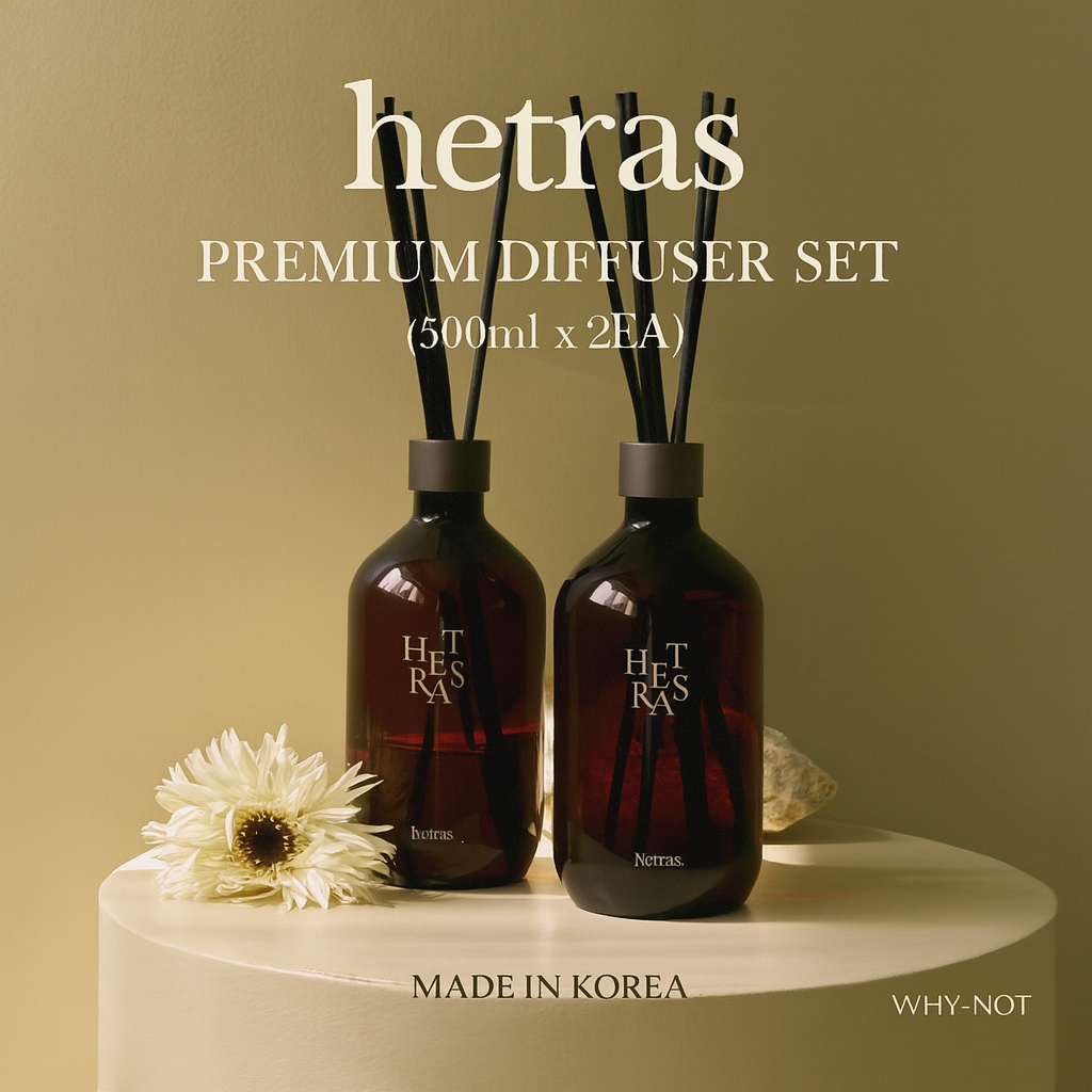 HETRAS Premium Reed Diffuser 500ml x 2 Set, Long-Lasting Luxury Room ...
