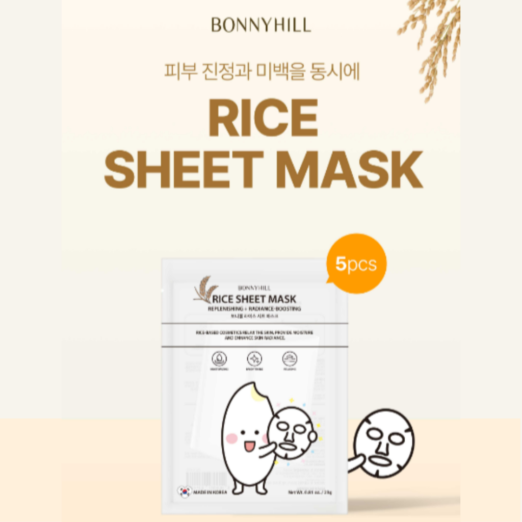 [BONNYHILL]RICE SHEET MASK (23g*5ea) | Shopee Malaysia