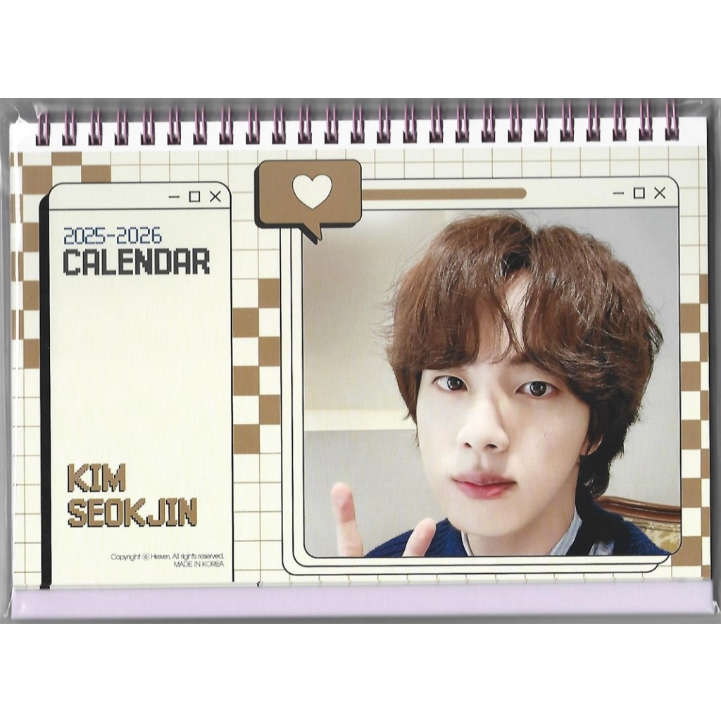 BTS Jin Photo Calendar 2025 & 2026 KPOP 2024.07 Shopee Malaysia