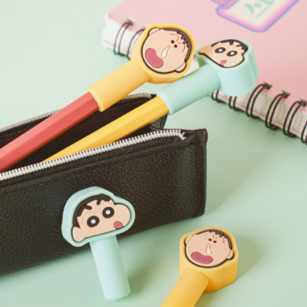 DAISO Korea Crayon Shin-chan Character Face Pencil Cap Set | Shopee ...