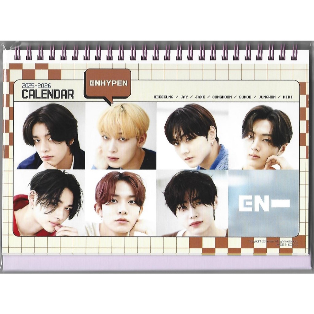 ENHYPEN Photo Calendar 2025 & 2026 KPOP 2024.07 Shopee Malaysia