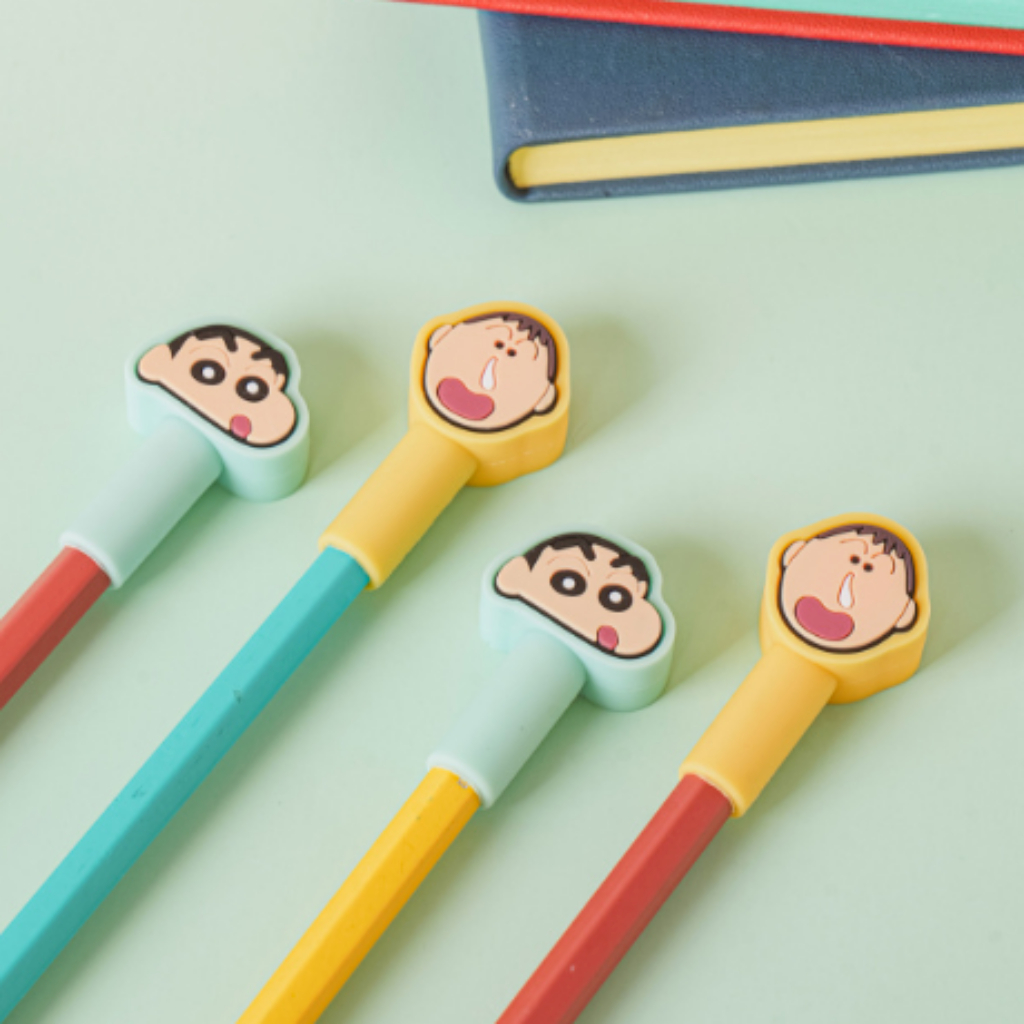 DAISO Korea Crayon Shin-chan Character Face Pencil Cap Set | Shopee ...