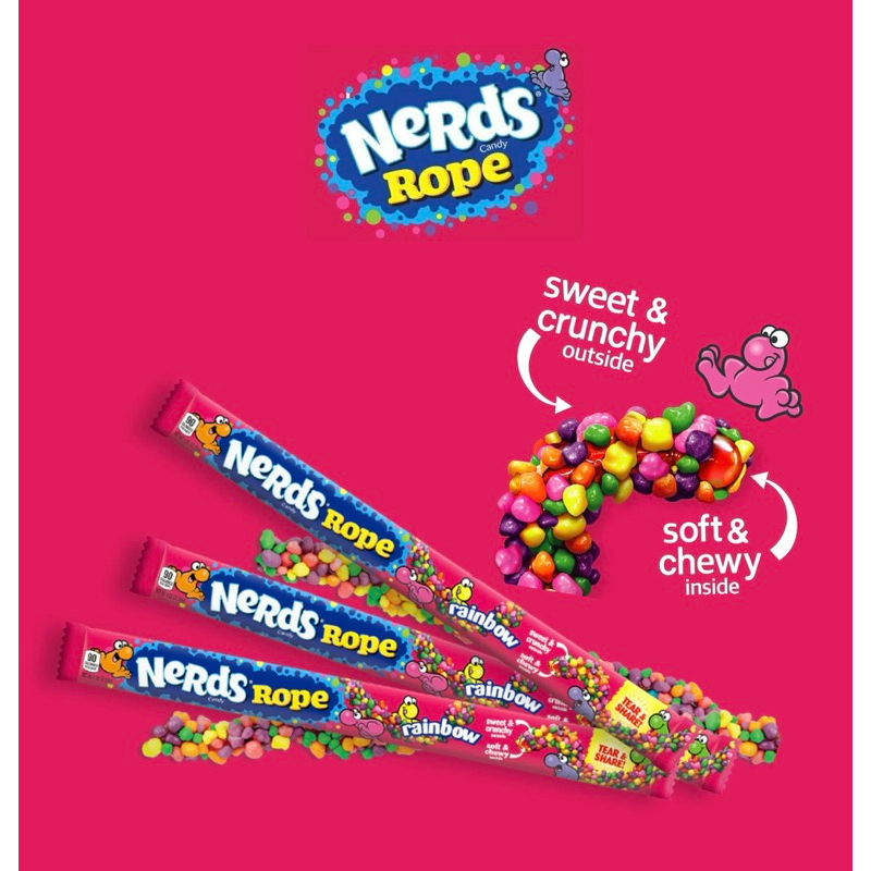 Nerds Rope Rainbow Candy Soft & Chewy Inside Sweet &CrunchyOutside ...