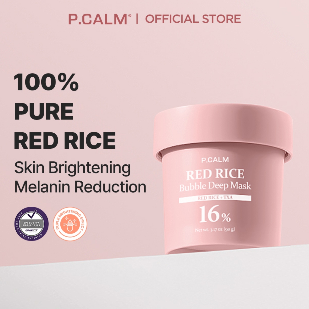 [P.CALM] Red Rice Bubble Deep Mask 90g | Shopee Malaysia