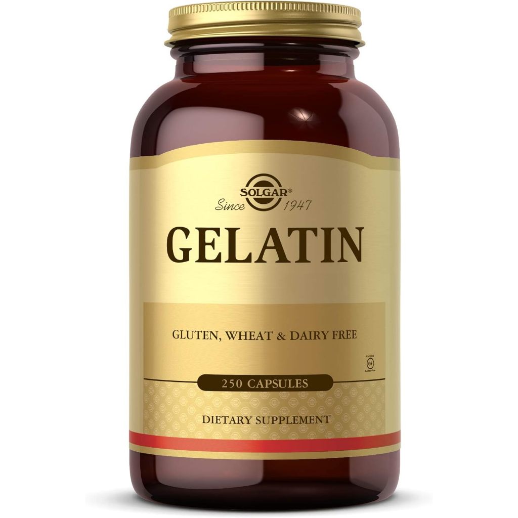 Solgar Gelatin 1680 mg, 250 Capsules - Natural Gelatin - Supports Bone ...
