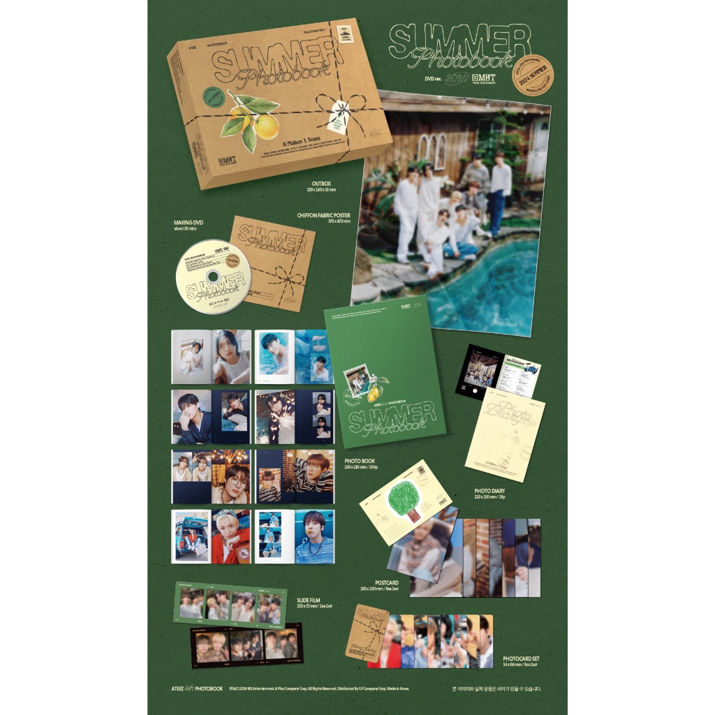 ATEEZ - 2024 SUMMER PHOTOBOOK ( PLAYCODE / DVD) + POB