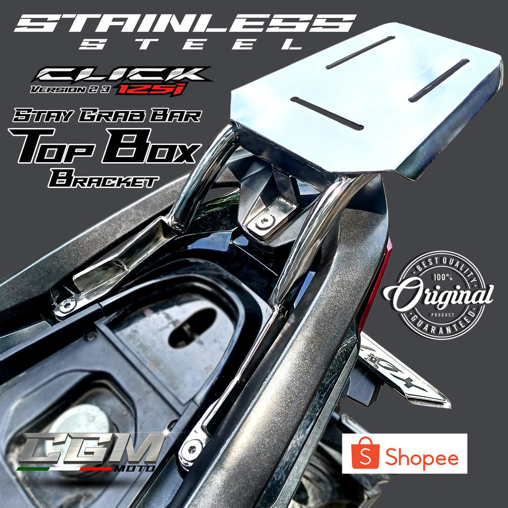 ️HONDA CLICK V2/V3 125/150 STAY GRAB BAR TOP BOX BRACKET STAINLESS ...