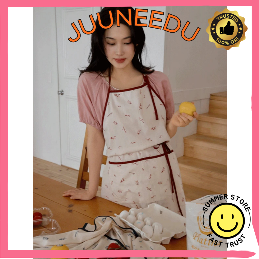 Summer store JUUNEEDU J Ribbon Apron 2 colors In stock from Korea ...