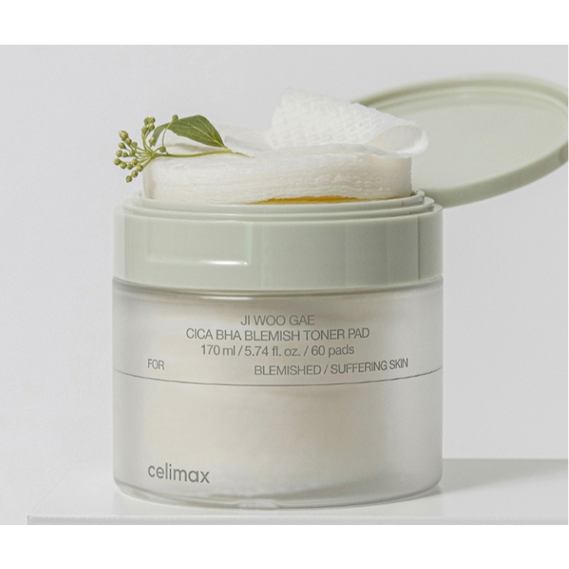 CELIMAX JI WOO GAE Cica BHA Blemish Toner Pad 170ml(60Pads) | Shopee ...
