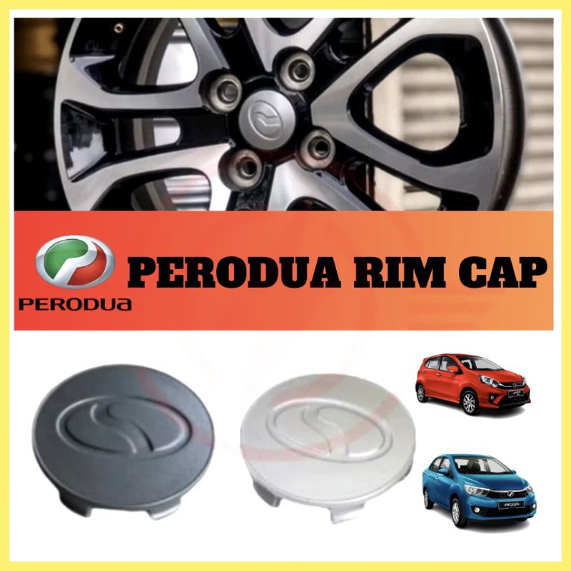 Perodua Rim Cap Myvi Ativa/Axia/Bezza/Viva/Alza Grey Sliver | Shopee ...