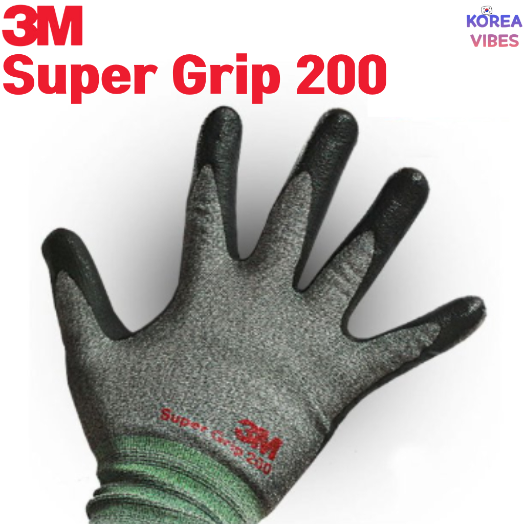 3M Super Grip 200 Work Gloves NBR Coated Protective Safety Industrial ...