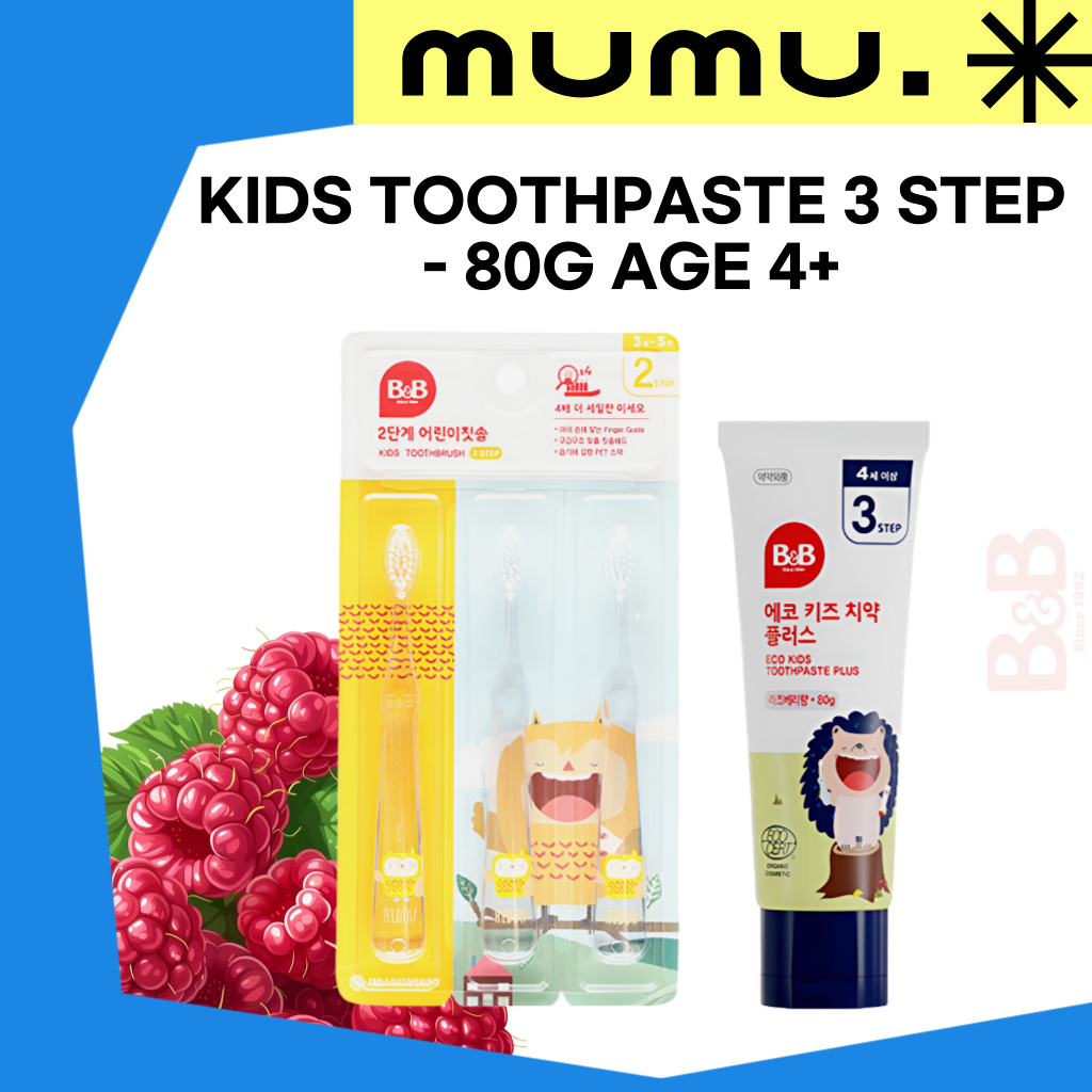 [B&B] Eco Kids Toothpaste Plus Step 3 – Raspberry Flavor 80g / Fluoride ...