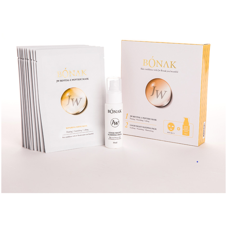 JW BONAK C- PEPTIDE MASK SET (10 mask sheets/ 1 sleeping pack) | Shopee ...