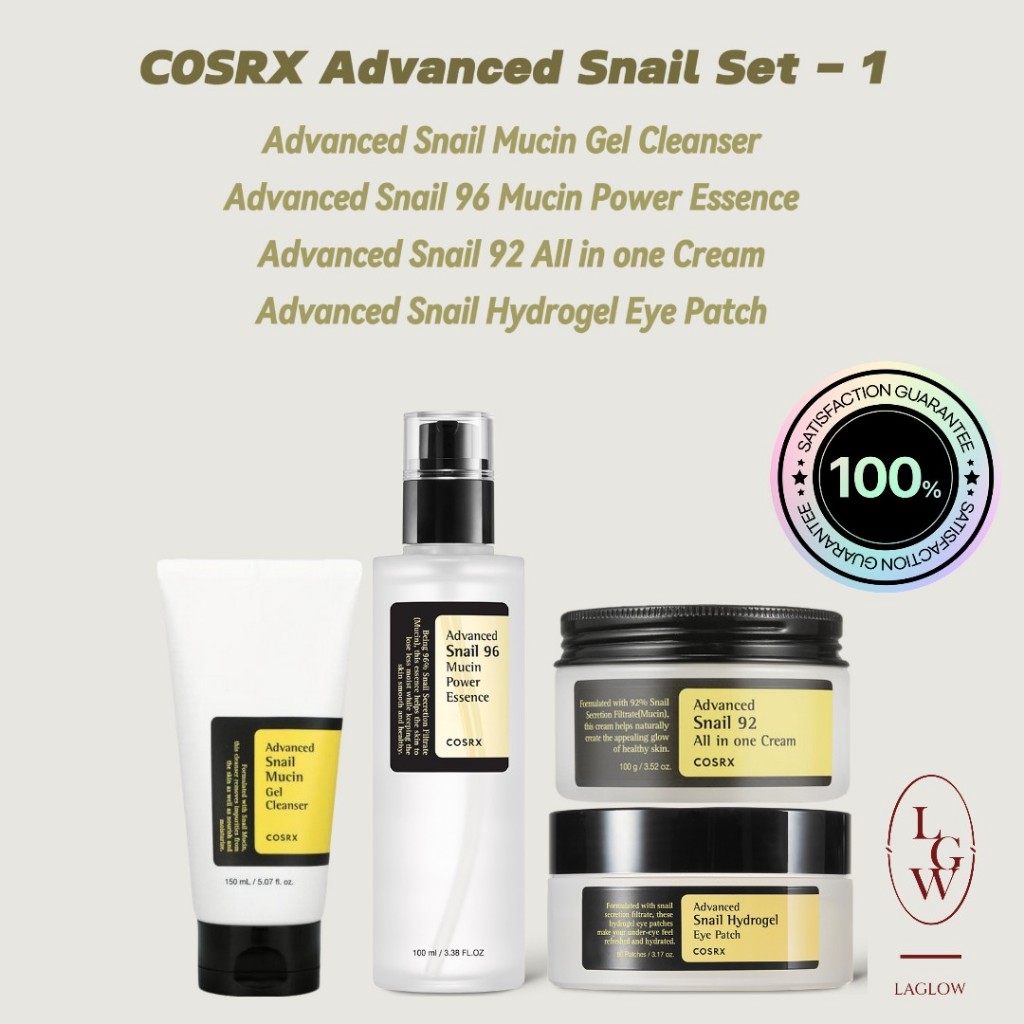 COSRX Snail Set (Mucin Power Essence + Gel Cleanser + Eye Patch + All