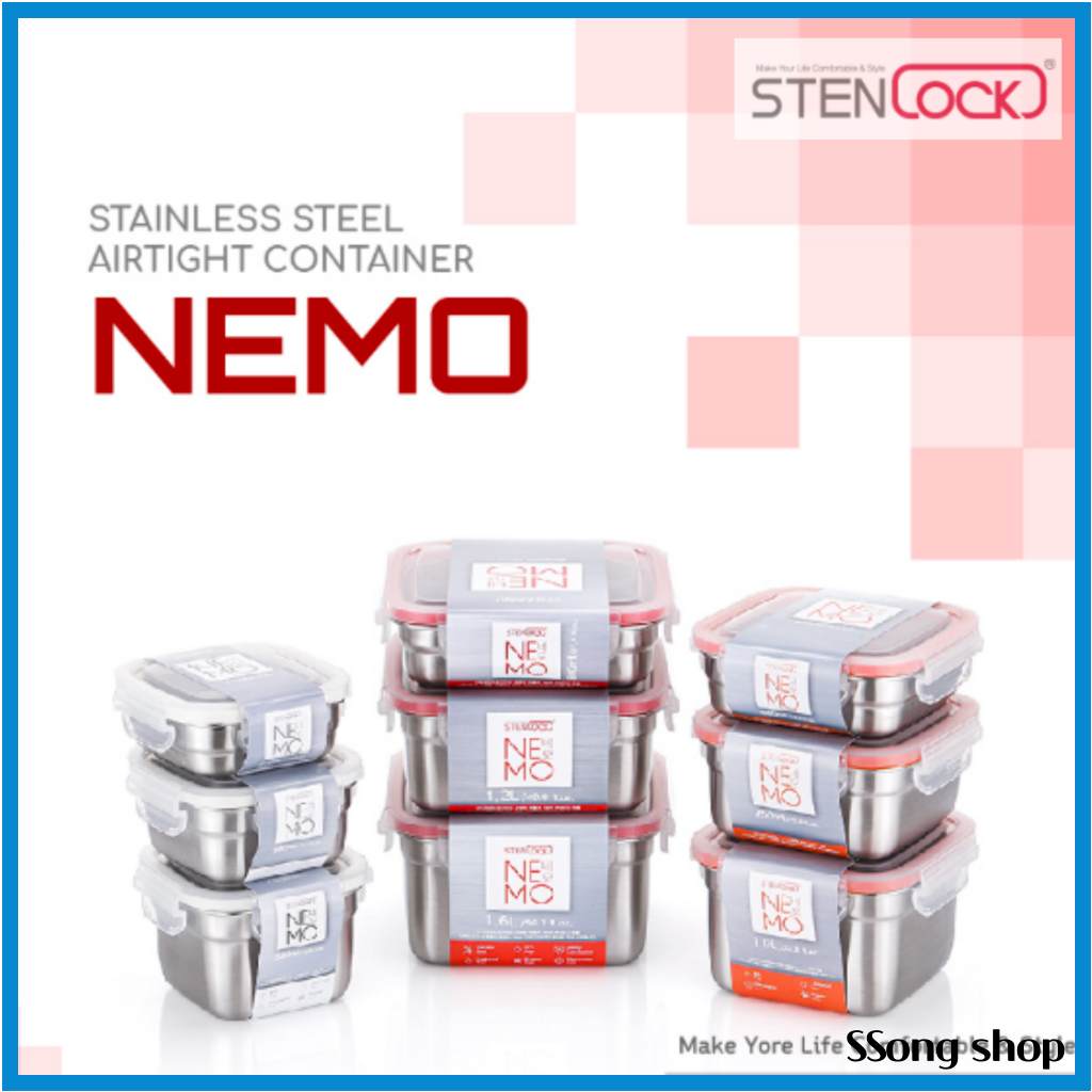 Stenlock Korea Stainless Steel Airtight Container NEMO | Shopee Malaysia