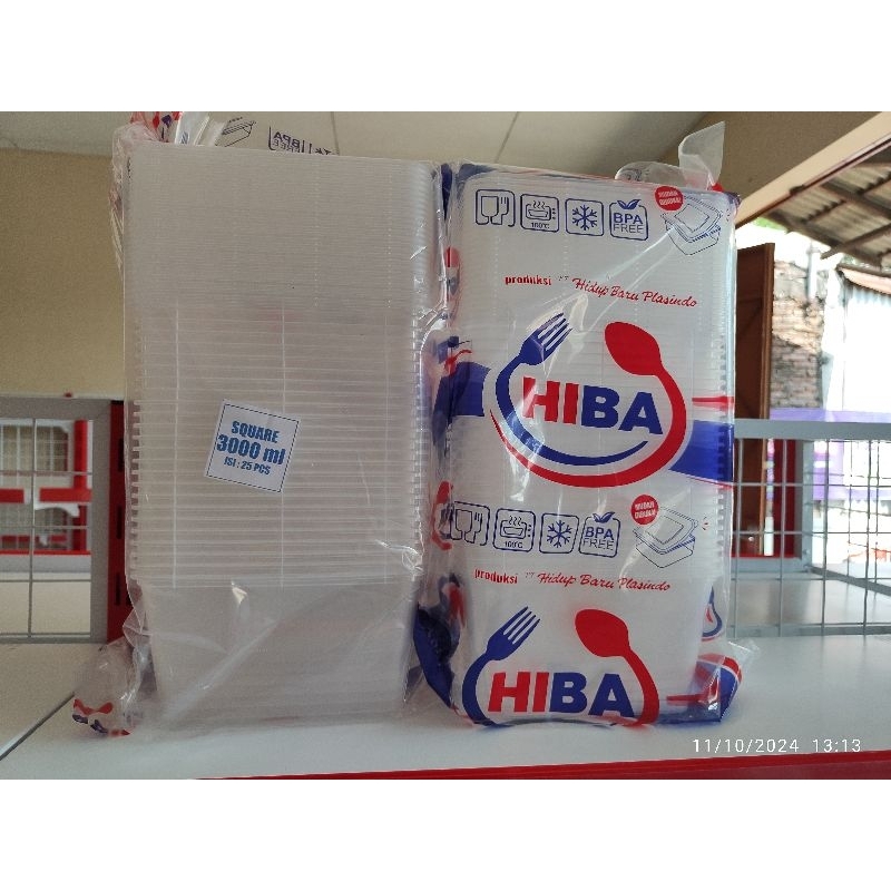 (1 Pack Contains 25pcs) Hiba Square Box 3000ml | Shopee Malaysia