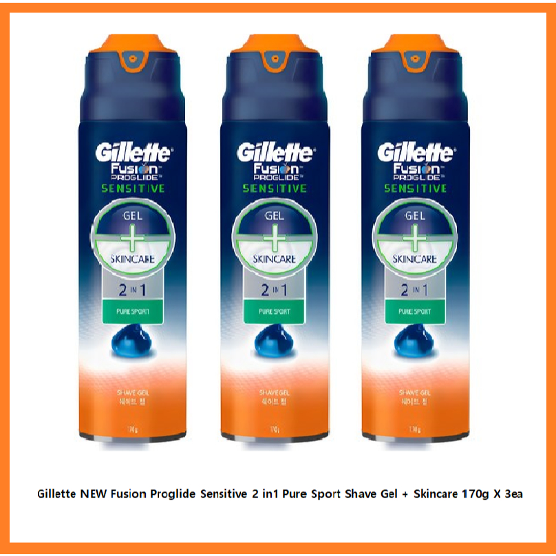 [Bundle of 3] Gillette NEW Fusion Proglide Sensitive 2 in1 Pure Sport ...