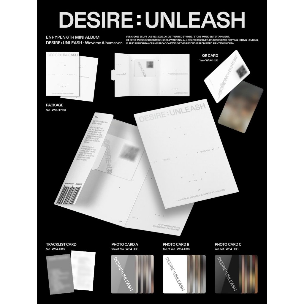 ENHYPEN [DESIRE: UNLEASH] Weverse Album Ver / 6th Mini Album + POB