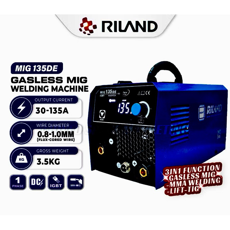 Riland 1KG MIG135DE MIG GASLESS WELDING MACHINE,MegaTec MF-160 1kg ...