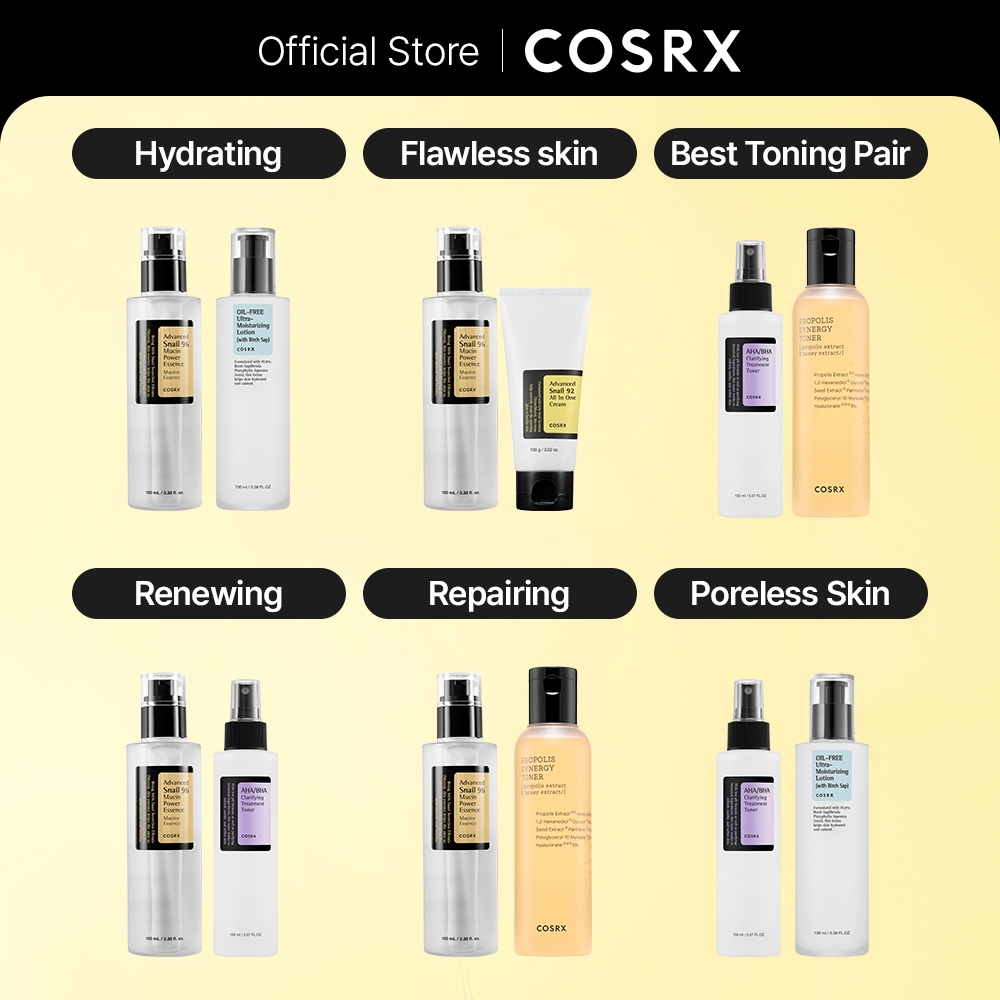 COSRX Skincare Duo for All Skin Concerns: Hydrating, Flawless, Toning ...