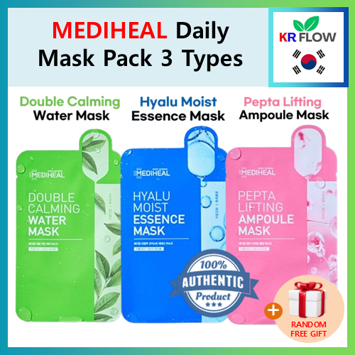 [MEDIHEAL] Daily Mask Pack 3 Types / Face Mask Sheets + RANDOM FREE ...