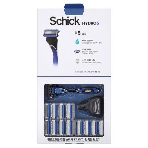 SCHICK HYDRO5 ORIGINAL MEN'S 5BLADE RAZOR PACK SET with 1 Handle + 13 ...