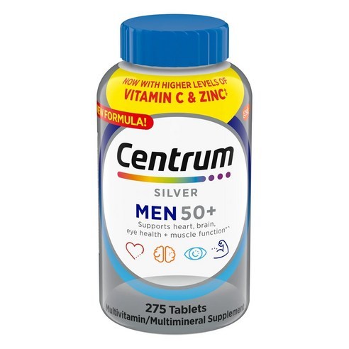 Centrum Silver Men 50+ Multivitamin Tablets, 275 Count, Made in USA ...