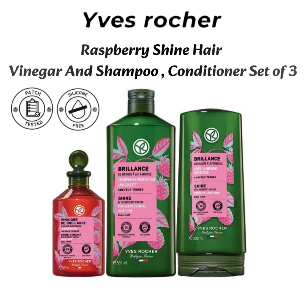 Yves Rocher Raspberry Shine Hair Vinegar And Shampoo with Conditioner ...