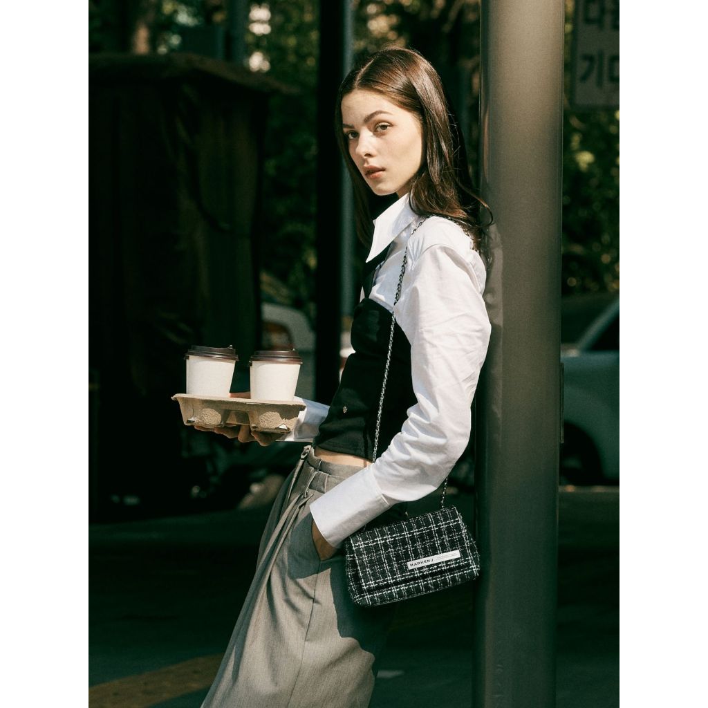 MARHEN.J Je T'aime Cross-Body Shoulder Bag Tweed Collection