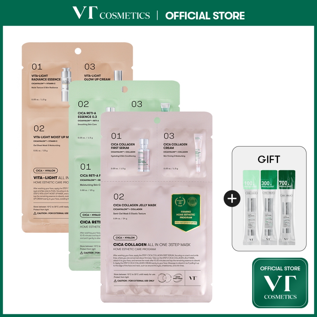 [VT] CICA ALL IN ONE 3STEP MASK SET(REEDLE & VITA-LIGHT & RETI-A ...