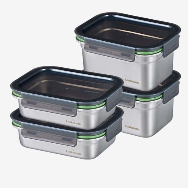 LocknLock Korea Stainless Steel Food Container (4P), Airtight ...