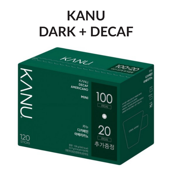 KANU Mini Black Decaf (120 Stick), Korean Premium Coffee, Decaffeinated ...