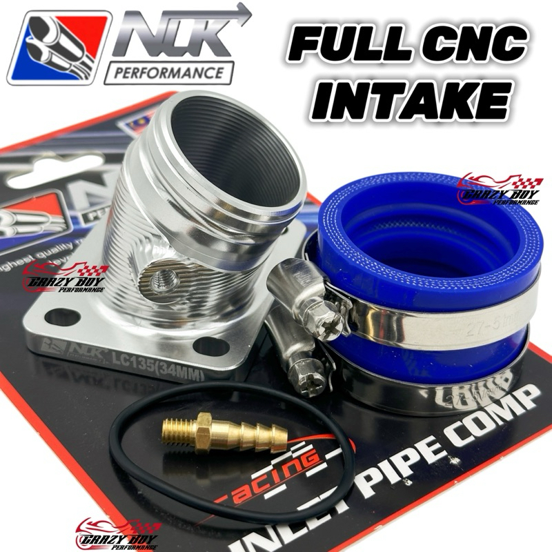 NLK PERFORMANCE INTAKE PIPE FULL CNC OVAL CHROME LC135 V1-V7 28MM 30MM ...