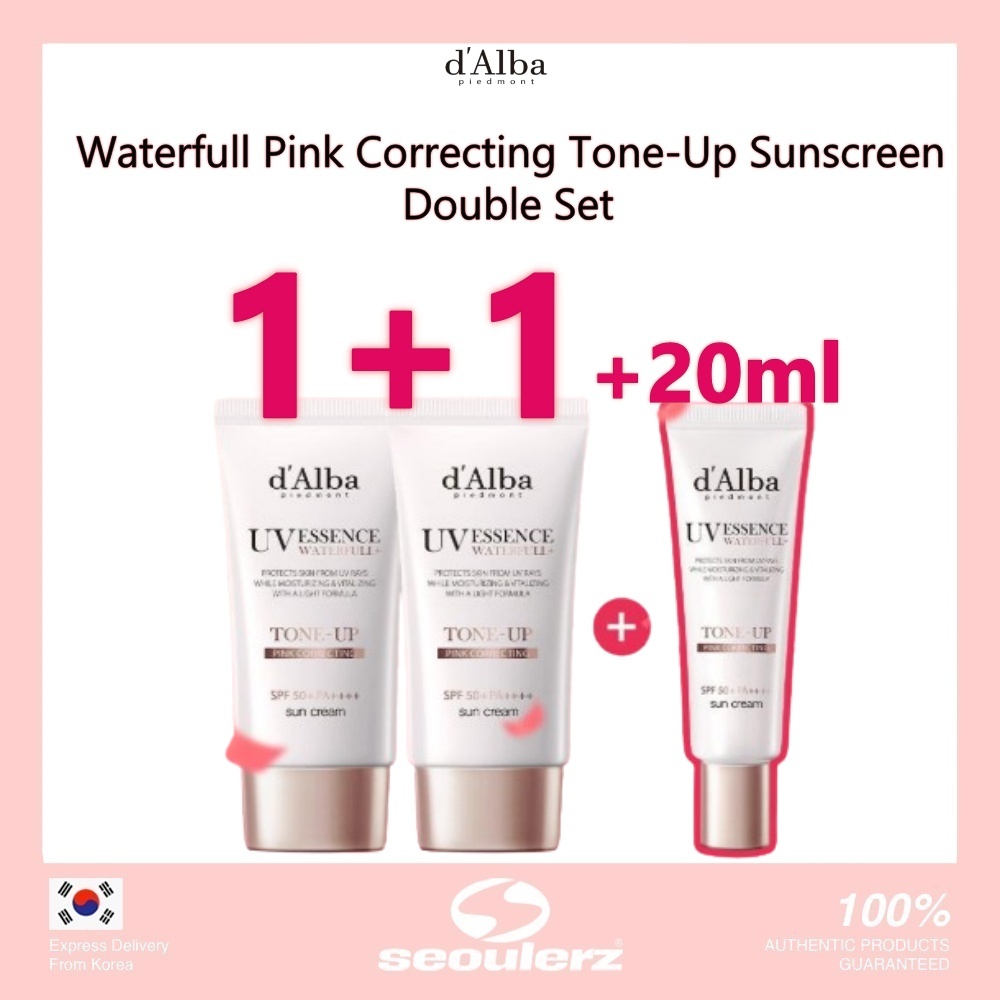 [d'Alba] Waterfull Pink Correcting Tone-Up Sunscreen 50ml Double Set ...