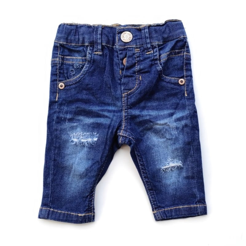 New Baby Boy Denim Jeans In Mustard Color Stretchable Stuff Fade MTIW1937 main image 1