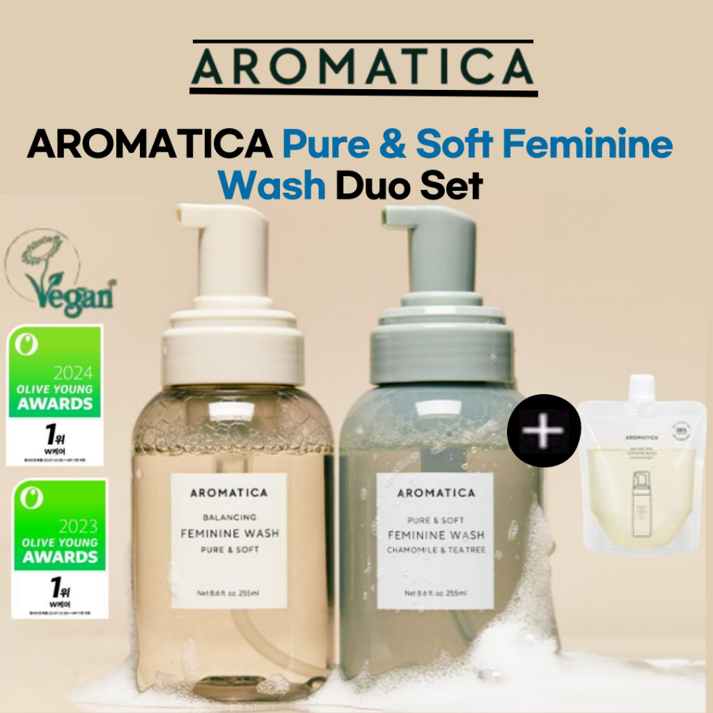 AROMATICA Pure & Soft Feminine Wash Duo Set, slightly Acidic, Soothing ...