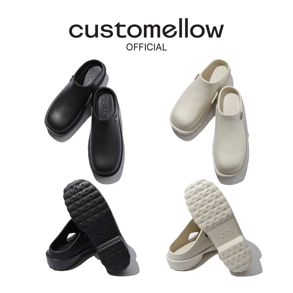 [customellow] Square-toe CLOG (Black/Ivory) | Shopee Malaysia