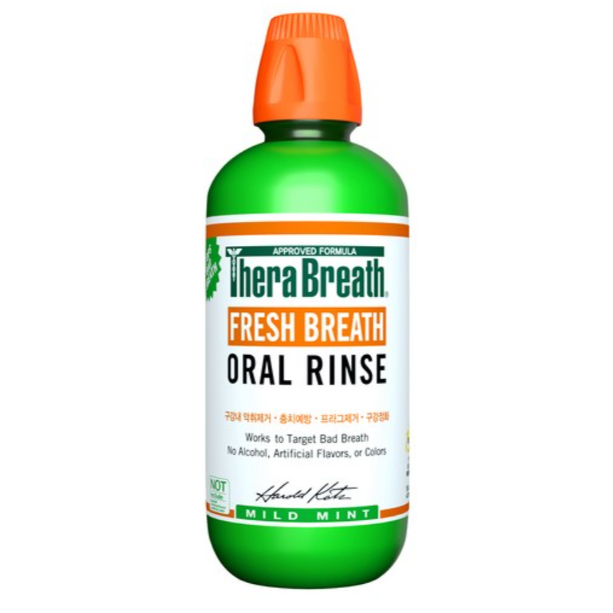 TheraBreath Mouthwash Fresh Breath Oral Rinse - Mild Mint 473ml, 1ea ...