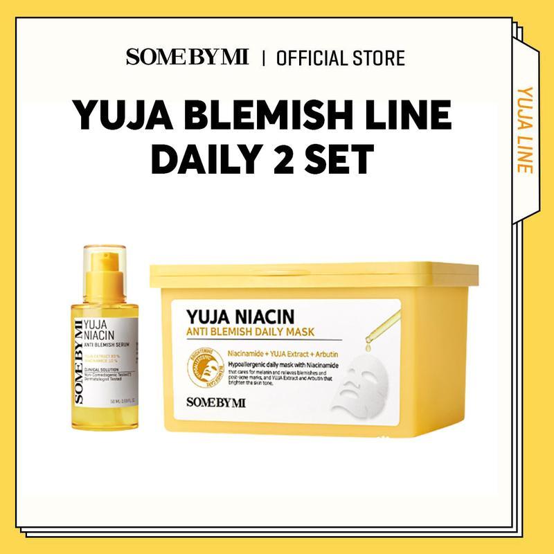 SOME BY MI Yuja Niacin Anti Blemish Daily Mask – 30 Blatt, Aufhellende Gesichtsmaske Mit Niacinamid