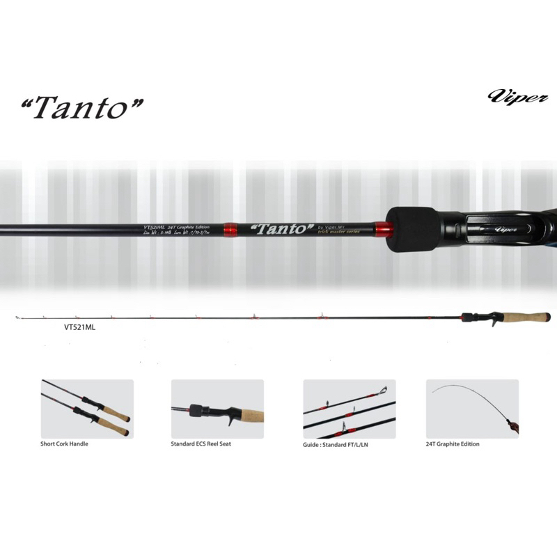 VIPER TANTO BAITCASTING FISHING ROD ( 24T Graphite Edition ) | Shopee ...