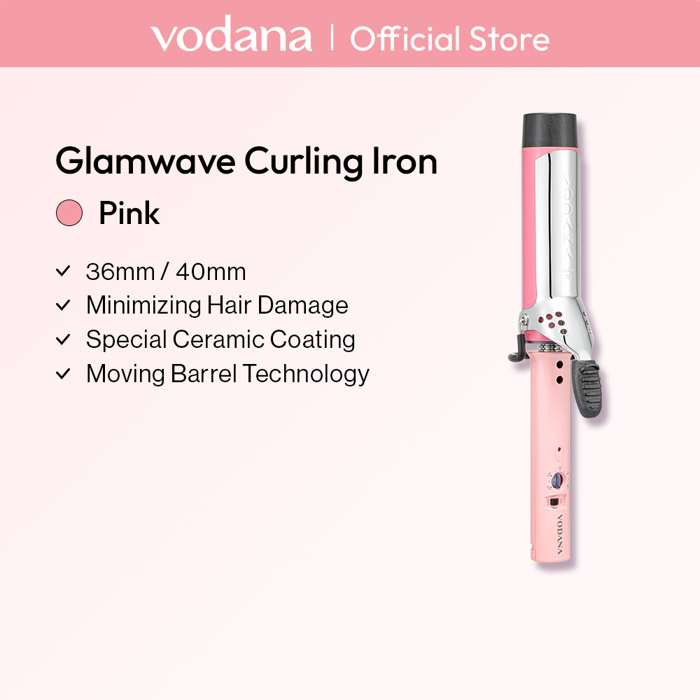 VODANA Glamwave Curling Iron 36mm ピンク VODANA Glam Wave Hair Curling Iron 32/34/36/40mm Long Wave Curling