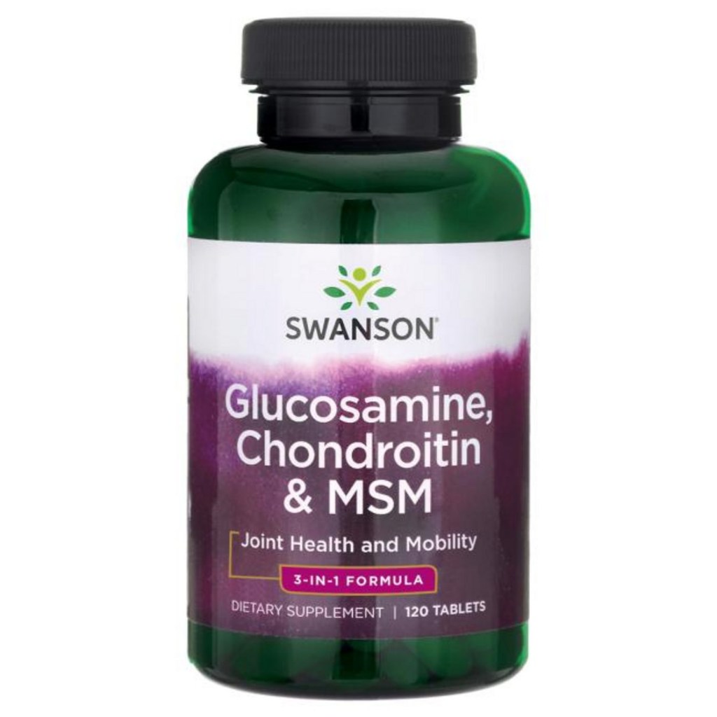 Complément Alimentaire Glucosamine Chondroïtine MSM 500 Mg - Swanson - Boîte De 120 Comprimés